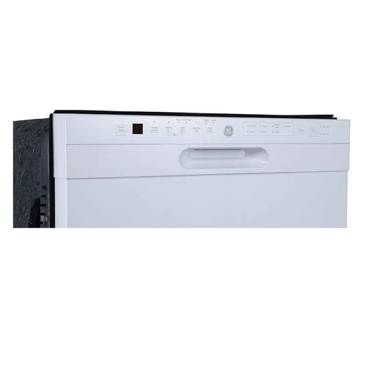 GE 24-Inch Built-In Dishwasher with Front Controls & Stainless Steel Tall Tub – White