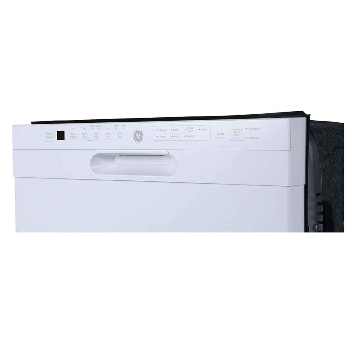 GE 24-Inch Built-In Dishwasher with Front Controls & Stainless Steel Tall Tub – White