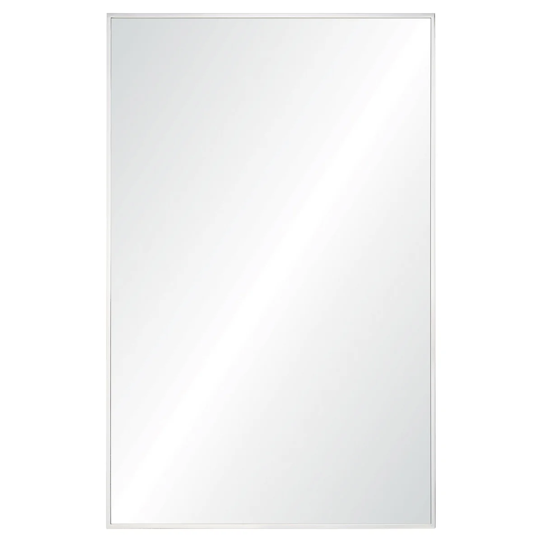 Mallory Rectangular Mirror – Polished Stainless-Steel Frame, 24″ x 36″, Vertical or Horizontal Mounting