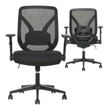 True Innovations Black Mesh Chair with Flip-Back Arms – Ergonomic Office Seating