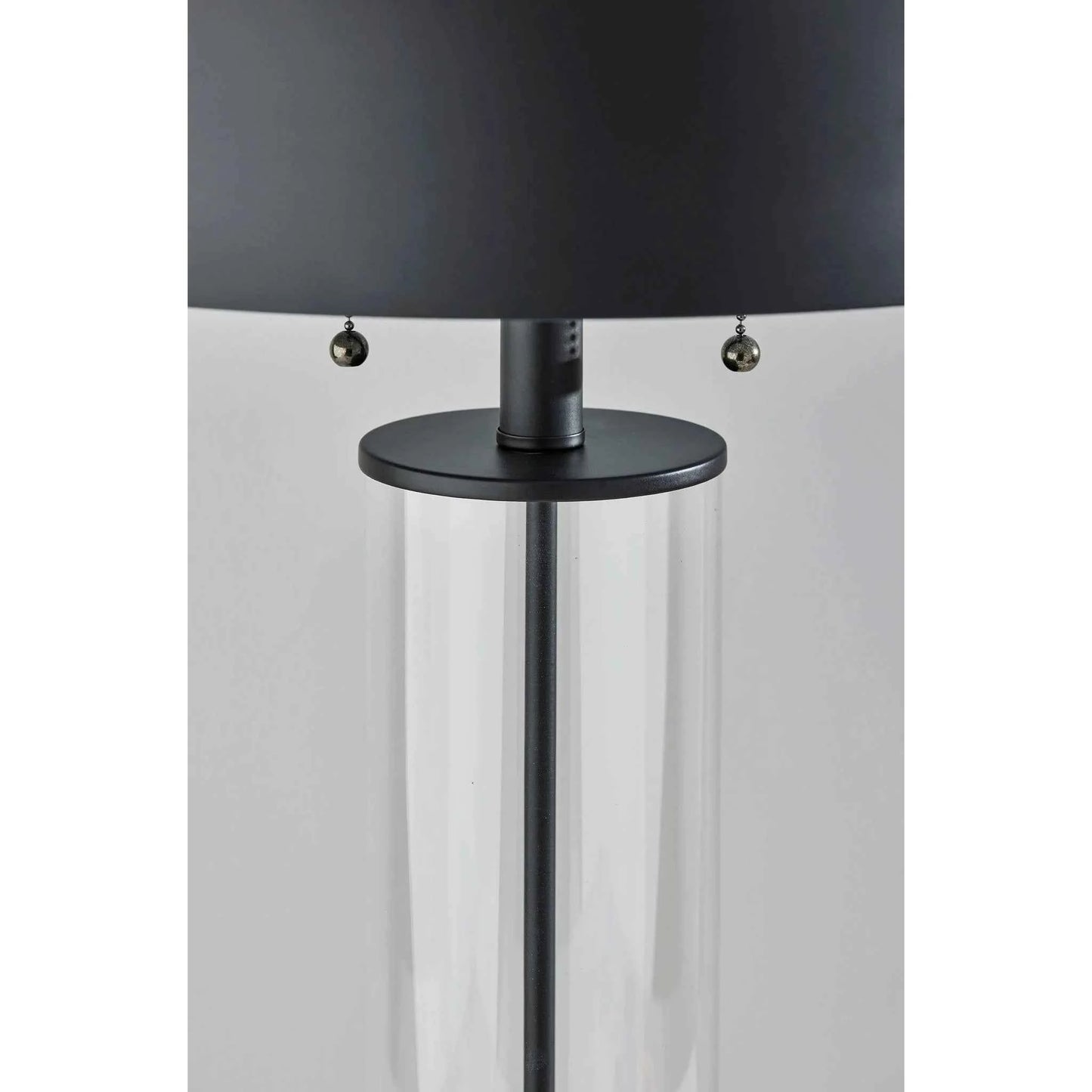 Troy Table Lamp – Black & Clear Glass Modern Accent Lighting