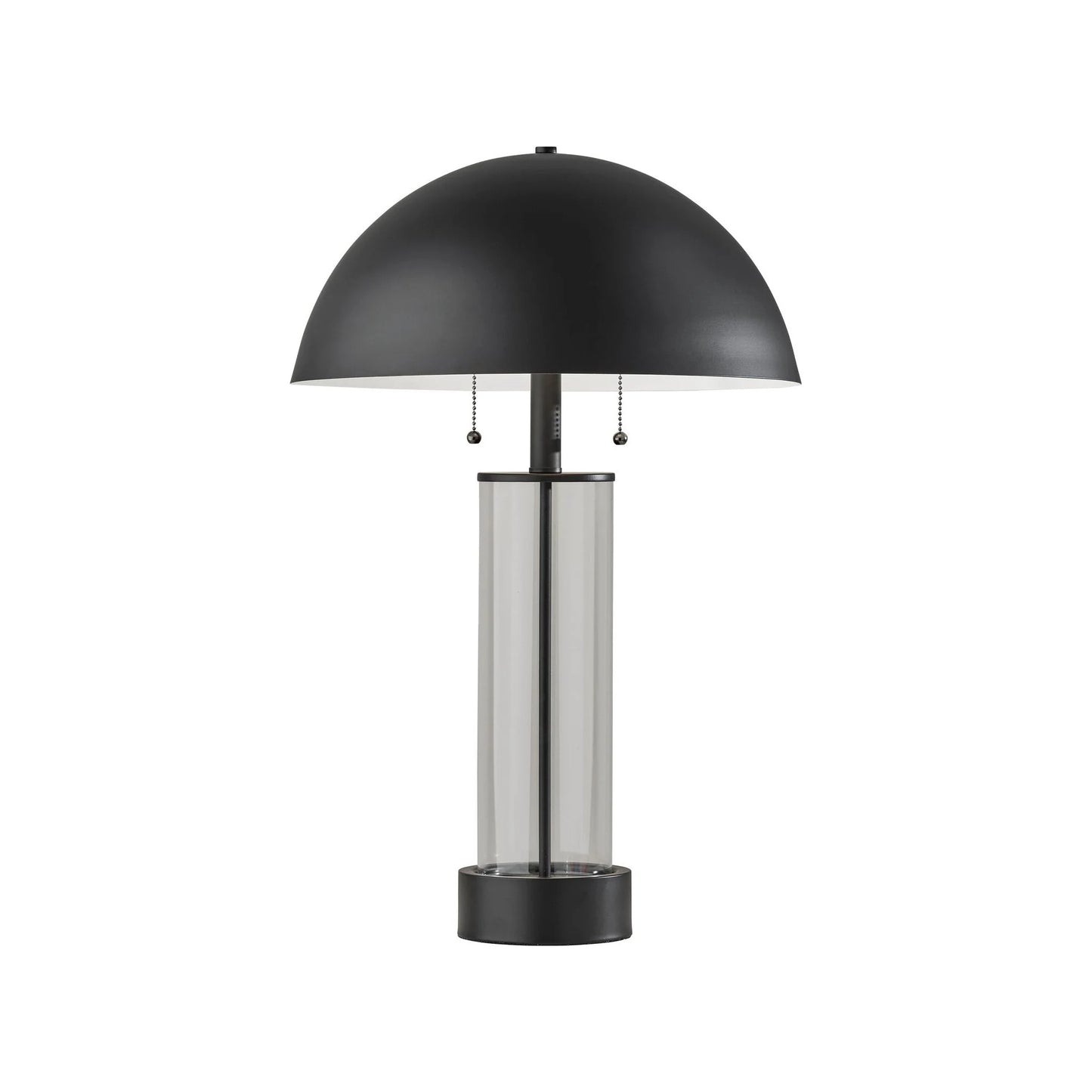 Troy Table Lamp – Black & Clear Glass Modern Accent Lighting