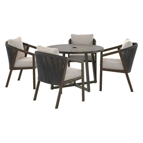 Better Homes & Gardens Laval 5-Piece Patio Outdoor Dining Set – Handwoven Wicker, Brown