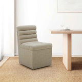 Aiden & Ivy Fabric Armless Dining Chair with Casters – Modern Rolling Accent Chair