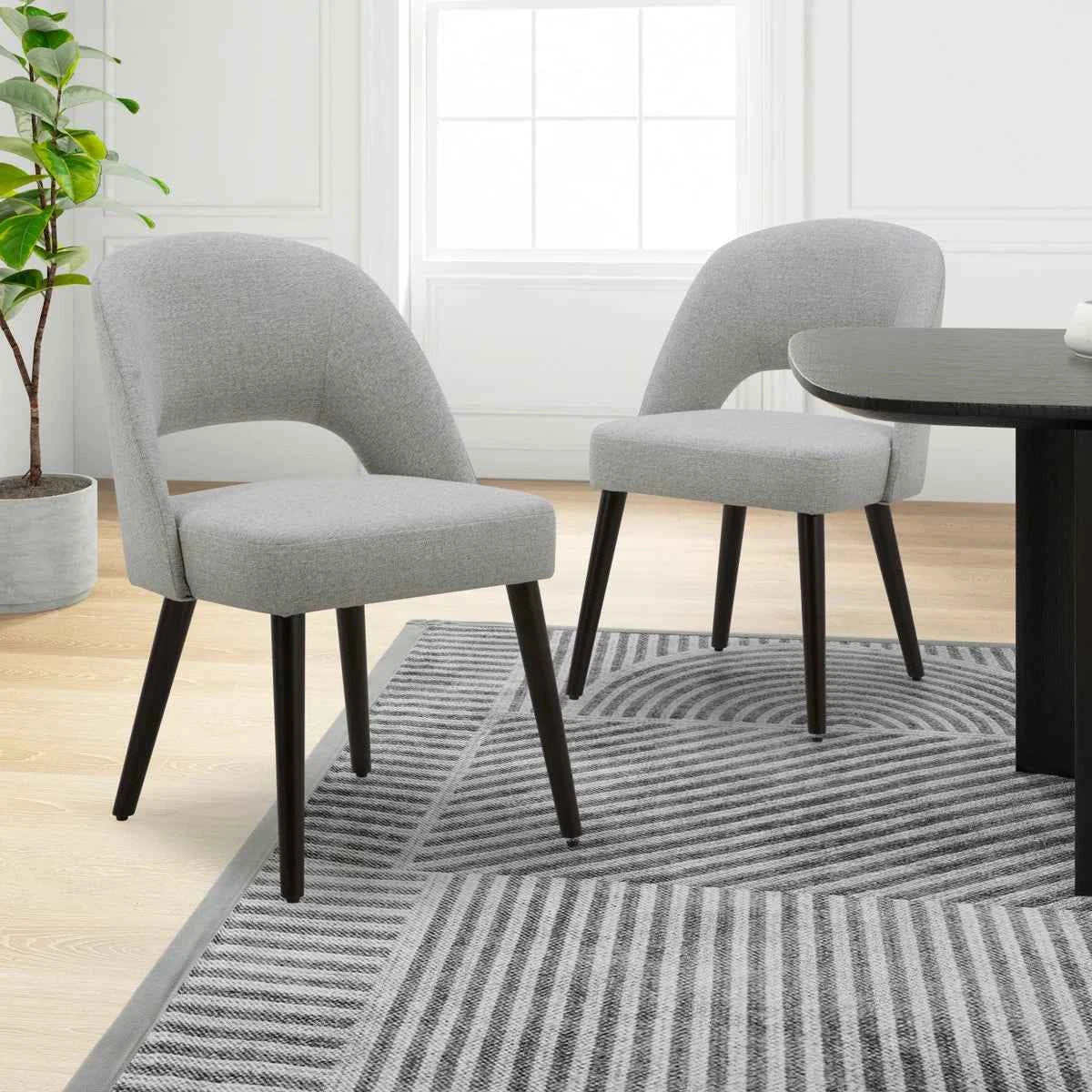 Gilman Creek Kobe Fabric Dining Chair Gery, 2-Pack – Modern Upholstered Dining Seating