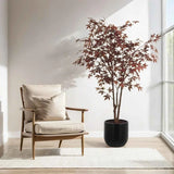 Faux Red Japanese Maple Tree 6.5 ft. – Lifelike Decorative Indoor Plant
