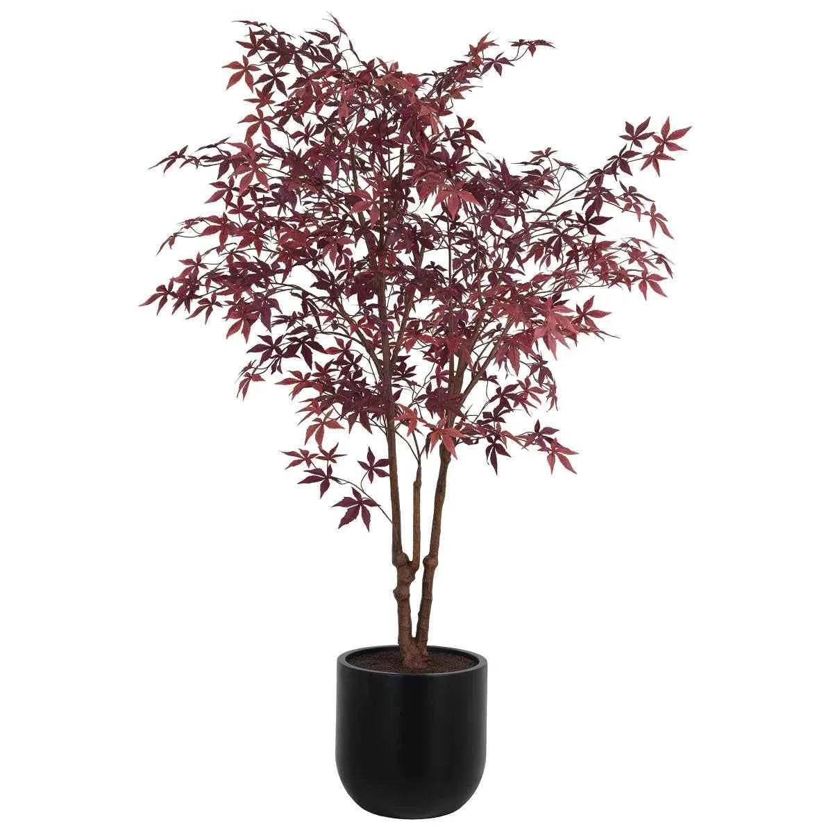 Faux Red Japanese Maple Tree 6.5 ft. – Lifelike Decorative Indoor Plant