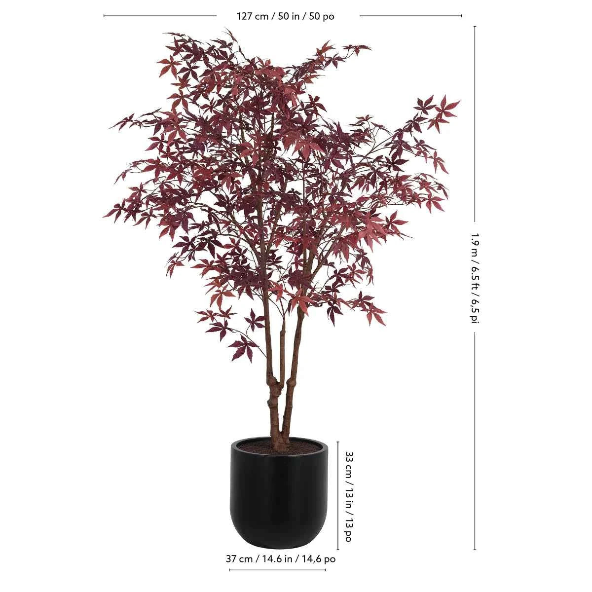Faux Red Japanese Maple Tree 6.5 ft. – Lifelike Decorative Indoor Plant