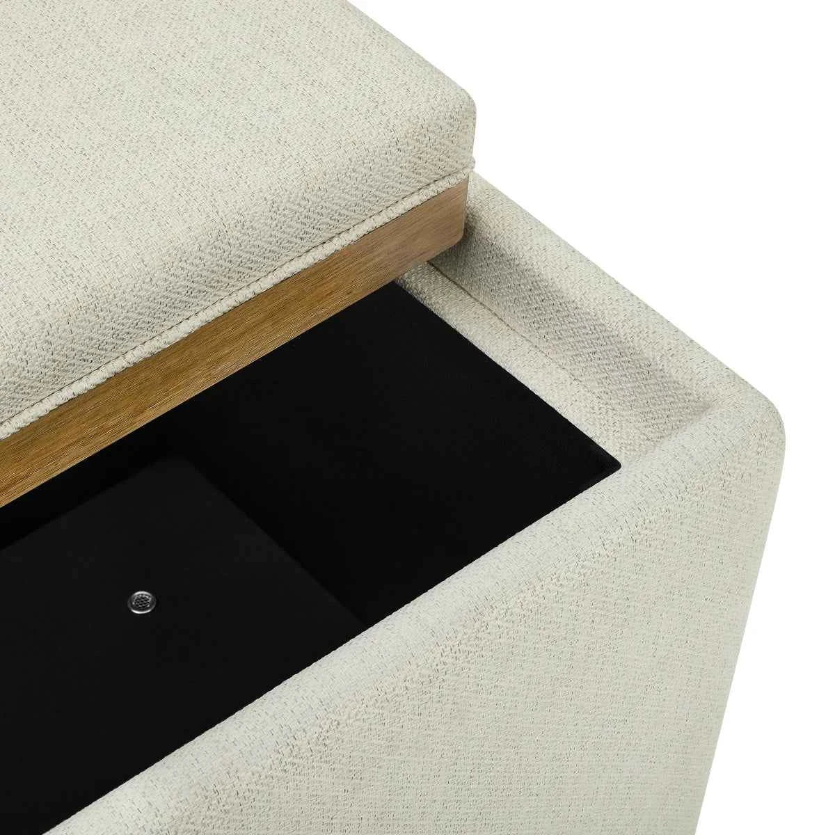 Thomasville Small Fabric Storage Ottoman – Compact Style with Hidden Storage