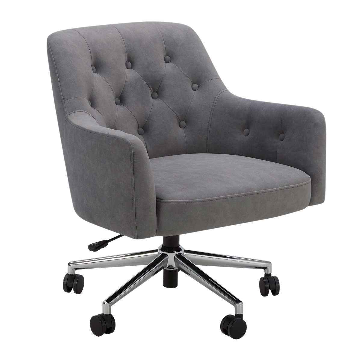 Aiden & Ivy Ray Fabric Swivel Office Chair – Grey Upholstered Desk Chair