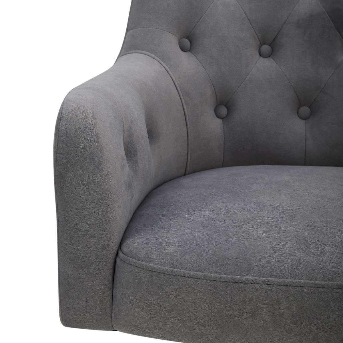 Aiden & Ivy Ray Fabric Swivel Office Chair – Grey Upholstered Desk Chair