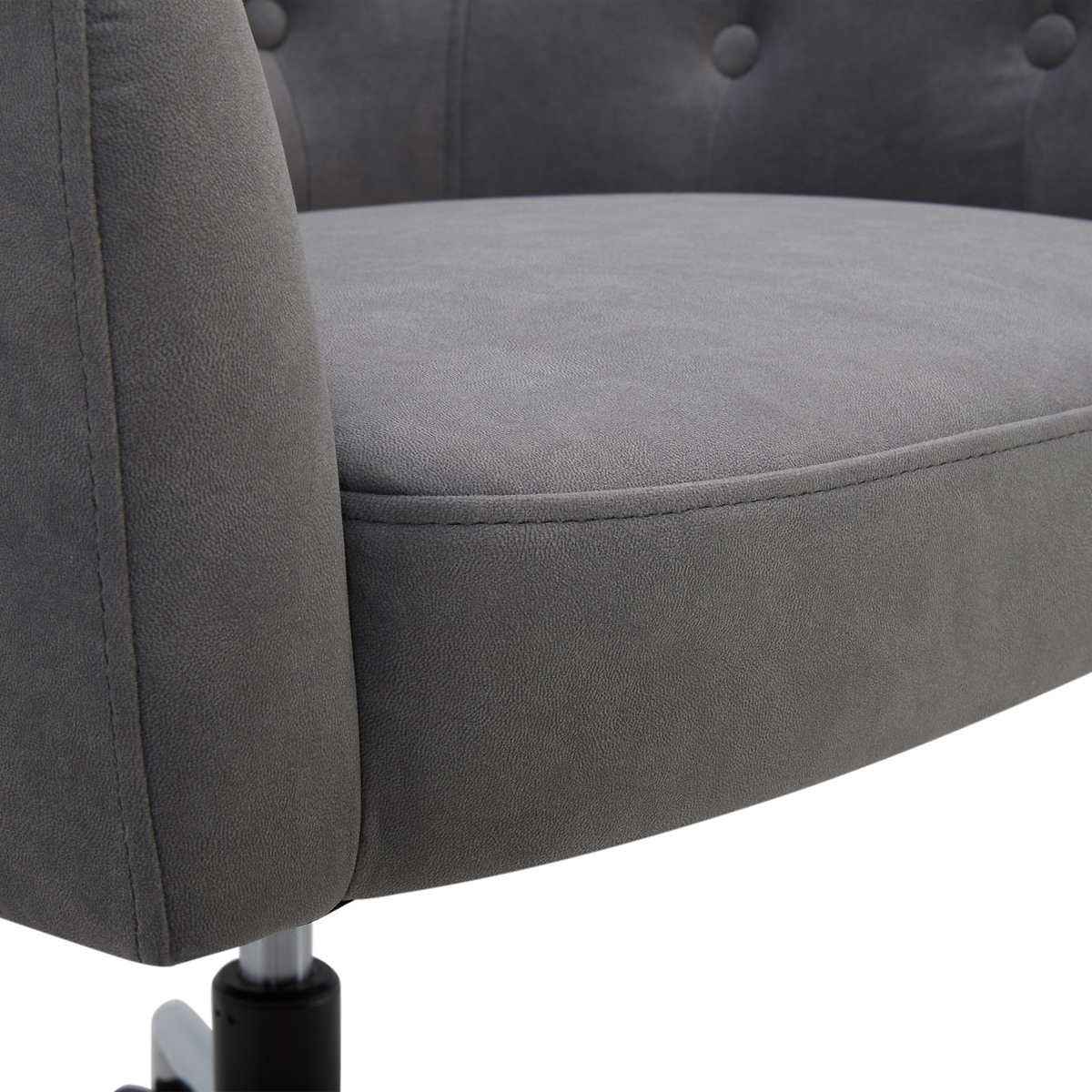Aiden & Ivy Ray Fabric Swivel Office Chair – Grey Upholstered Desk Chair