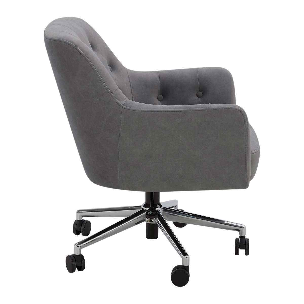 Aiden & Ivy Ray Fabric Swivel Office Chair – Grey Upholstered Desk Chair