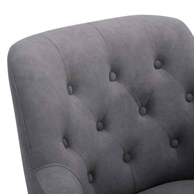 Aiden & Ivy Ray Fabric Swivel Office Chair – Grey Upholstered Desk Chair
