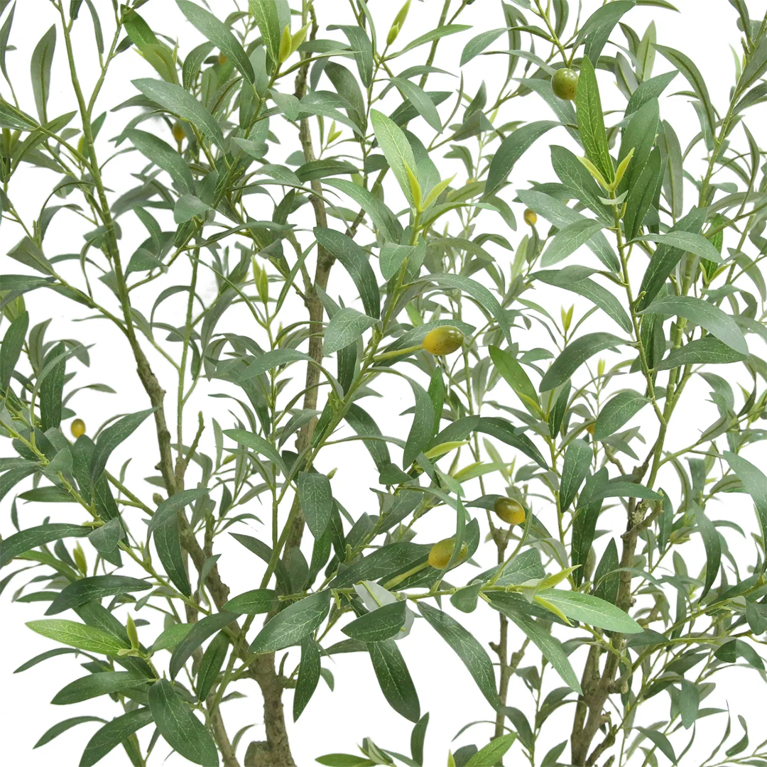 Faux Olive Tree 1.9 m (6.5 ft) – Lifelike Indoor Artificial Tree with Shapable Wire Stems & Crock‑Style Planter