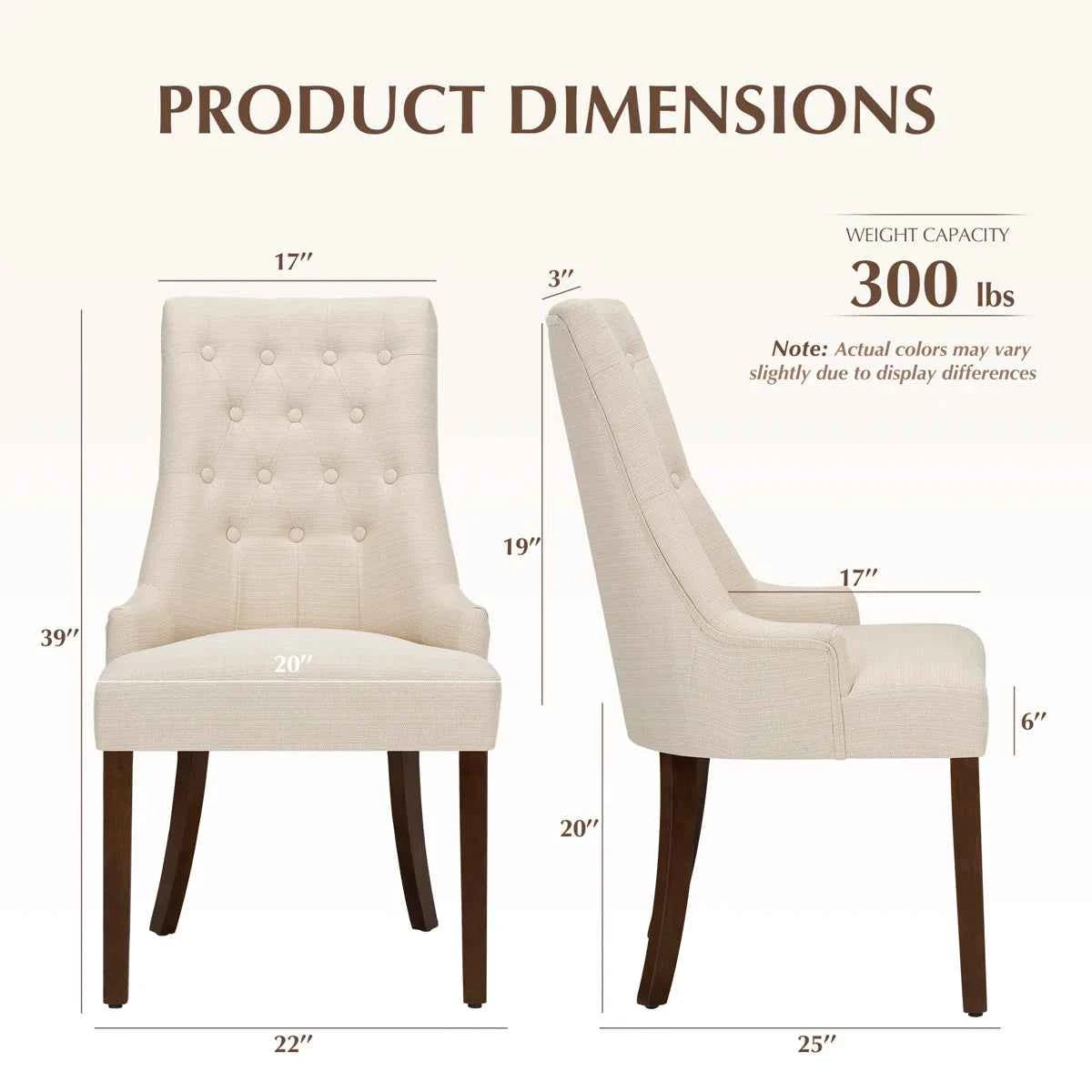 Aalbert Tufted Wing Back Parsons Upholstered Dining Chair Side Chair (Set of 2)