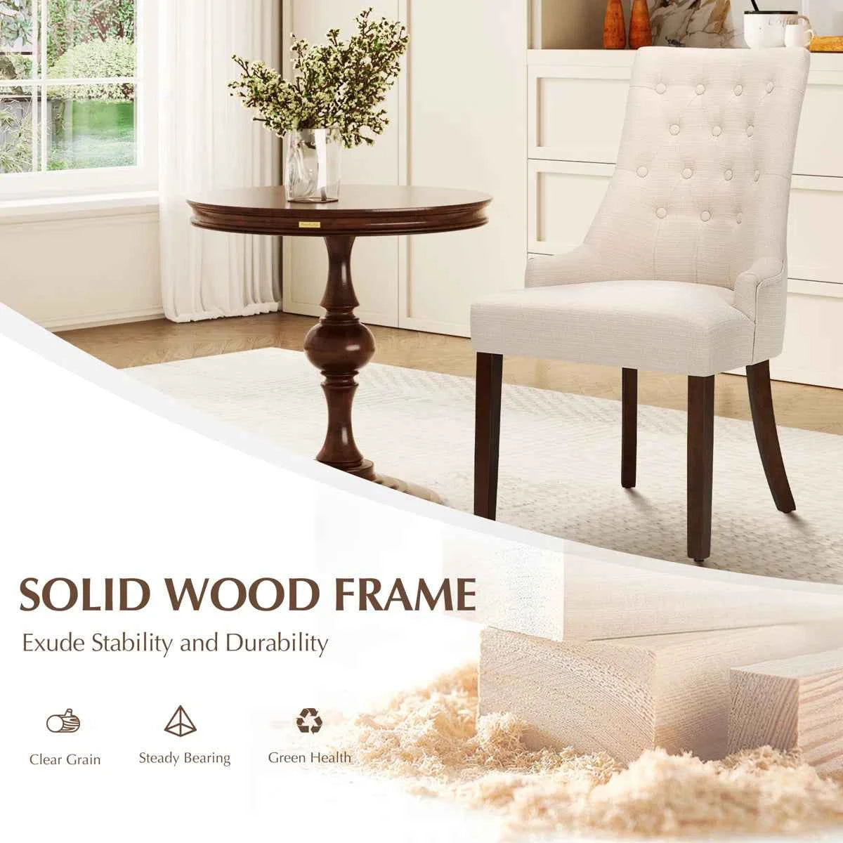 Aalbert Tufted Wing Back Parsons Upholstered Dining Chair Side Chair (Set of 2)