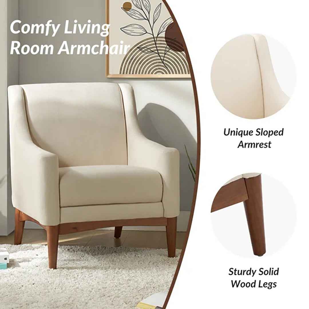 Arshanti Armchair – Cozy Comfort with Solid Wood Legs