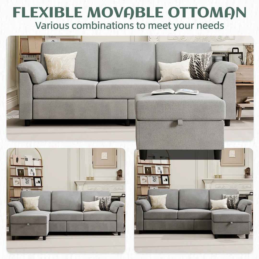 Ashleh 79.1" Square Arm Modular Sofa – Modern Comfort, Endless Versatility