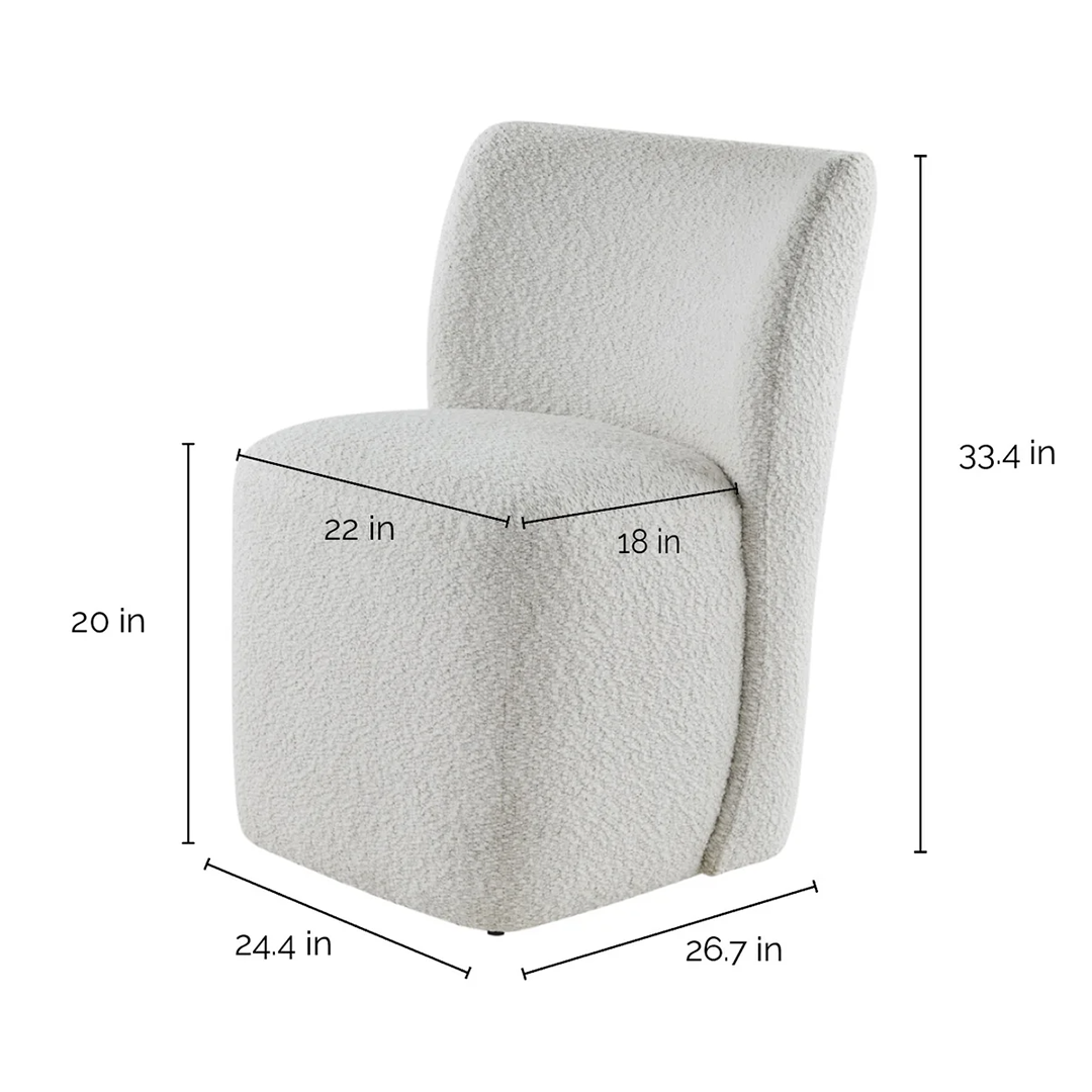 Woodstock, Ontario, appliances, furniture, home decor Blair Fabric Armless Dining Chair with Casters – Modern Upholstered Rolling Chair for Dining, Office, or Accent Seating - Nadeems Home