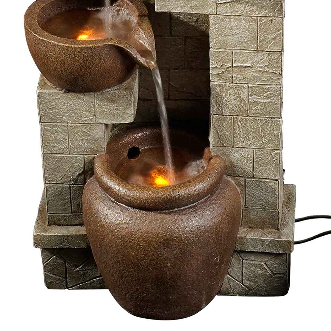 Caetana 28" Solar-Powered 4-Tier Outdoor Water Fountain ā Eco-Friendly Garden Deco