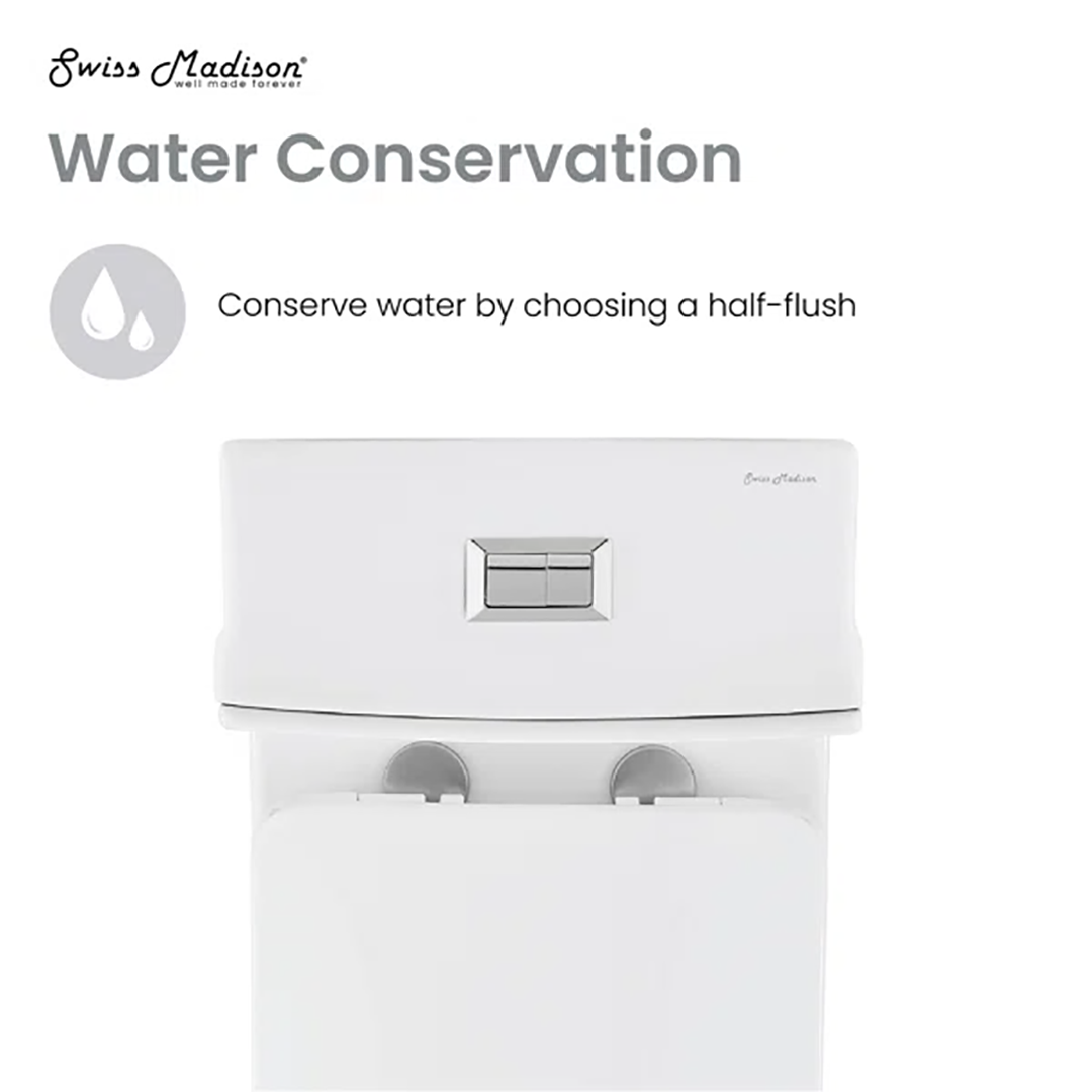 Concorde One-Piece Square Toilet – 14" Rough-In, Dual Flush 1.1/1.6 GPF