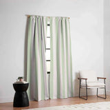 Daily Regina Designs Pastel Green Vertical Stripes Blackout Curtain – 1 Panel
