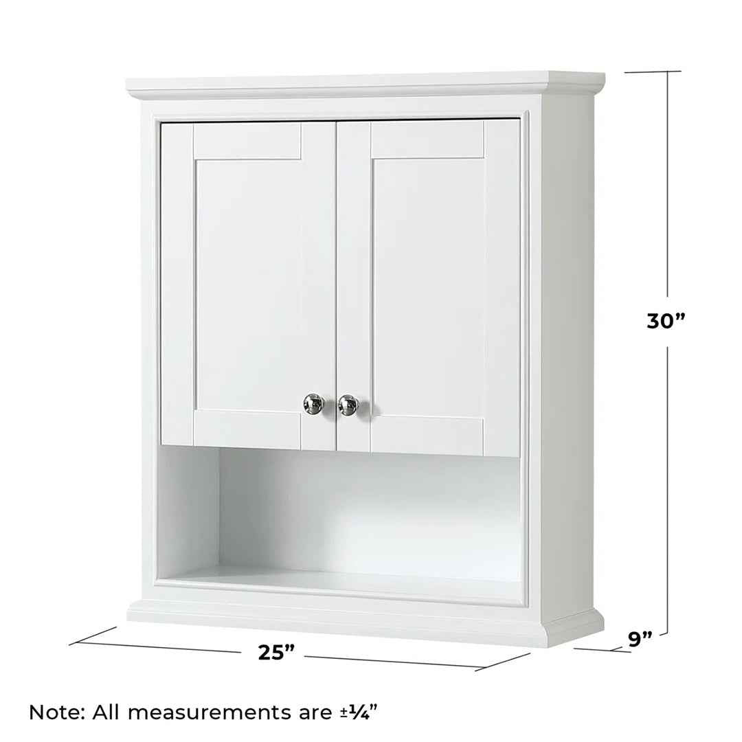 Deborah 25" W x 30" H x 9" D Wall Mounted Bathroom Cabinet – Space-Saving Storage Solution