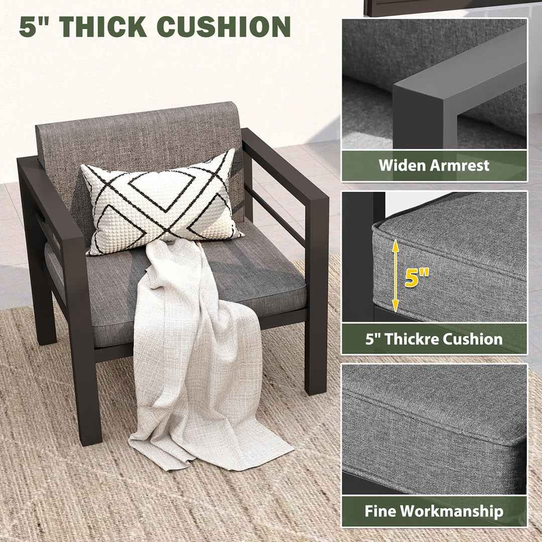 Evalinda 2 Outdoor Aluminum Patio Armchairs with Waterproof Cushions ā Durable & Comfortable