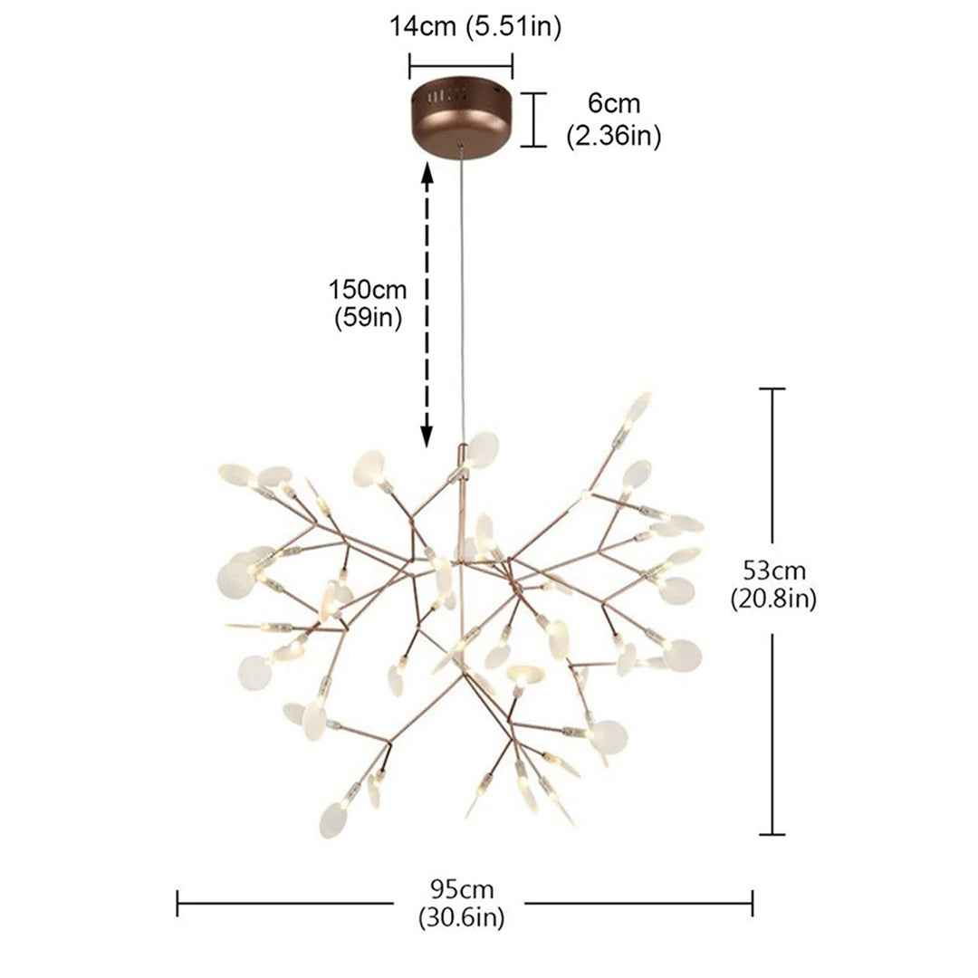 Kenyarda 45-Light Gold LED Pendant – Modern Statement Chandelier