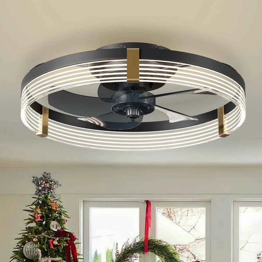 Kordae Indoor Bedroom Flush Mount Ceiling Fan with Light – Quiet & Modern