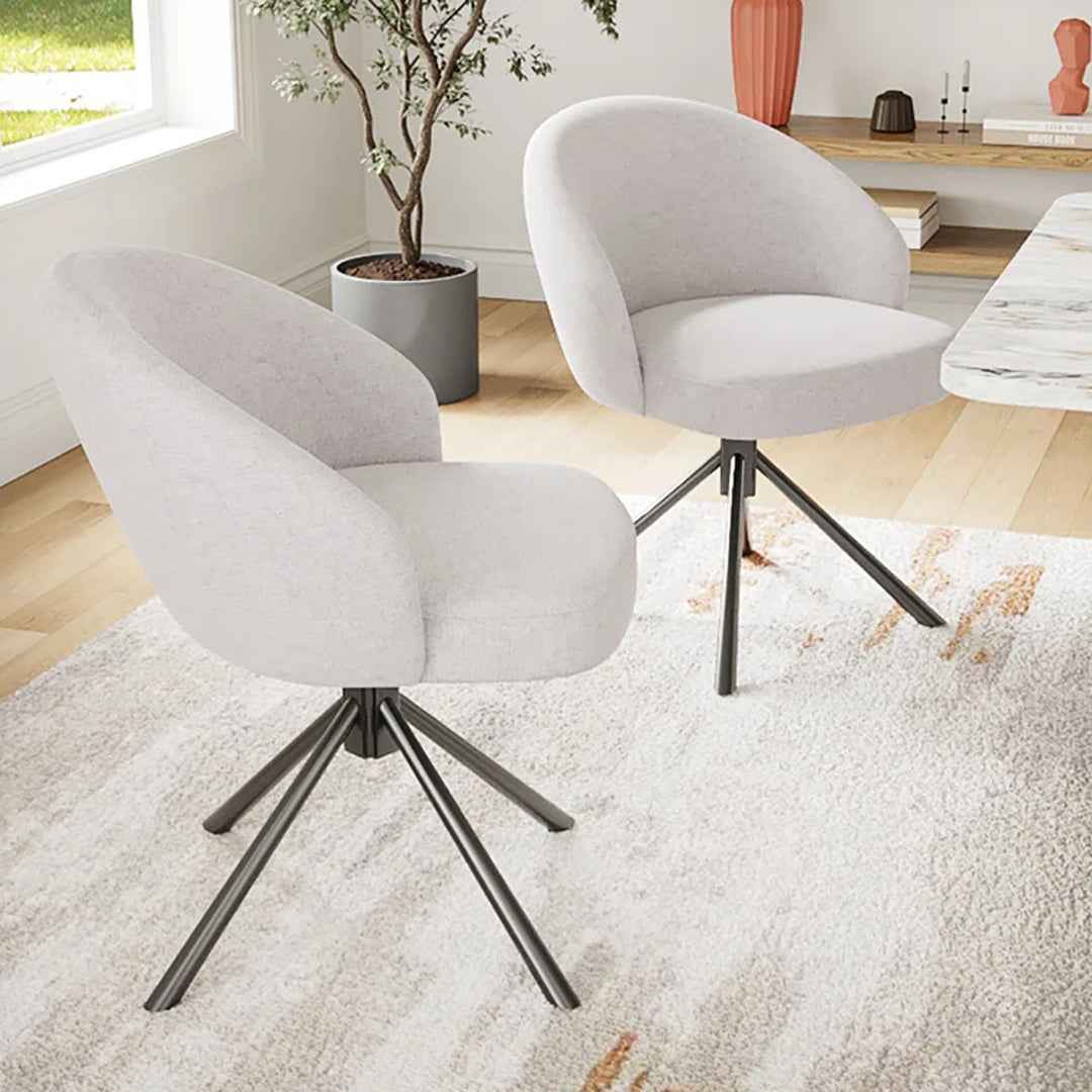 Margeret Swivel Upholstered Dining Chair ā Modern 360° Swivel Comfort Seating
