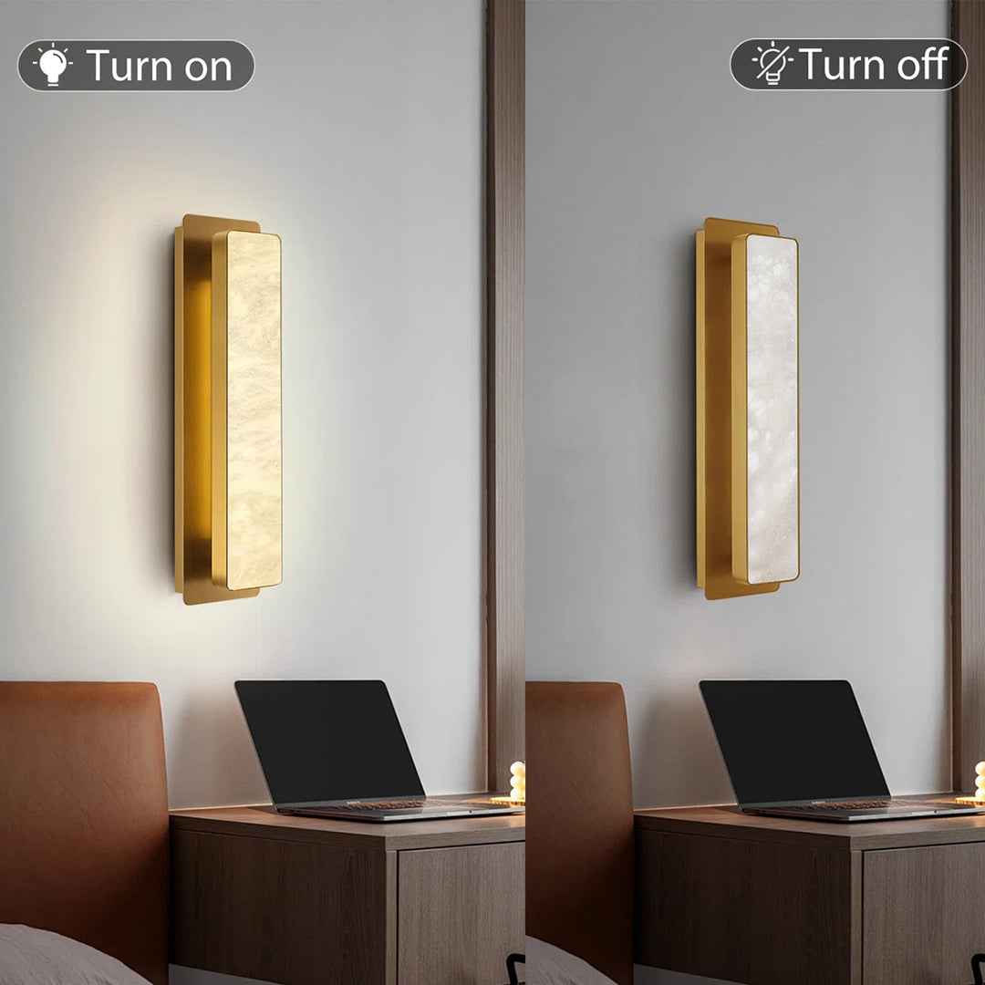 Mikinzie 2-Light LED Alabaster Wall Sconces – Modern Set of 2 Decorative Wall Lamps