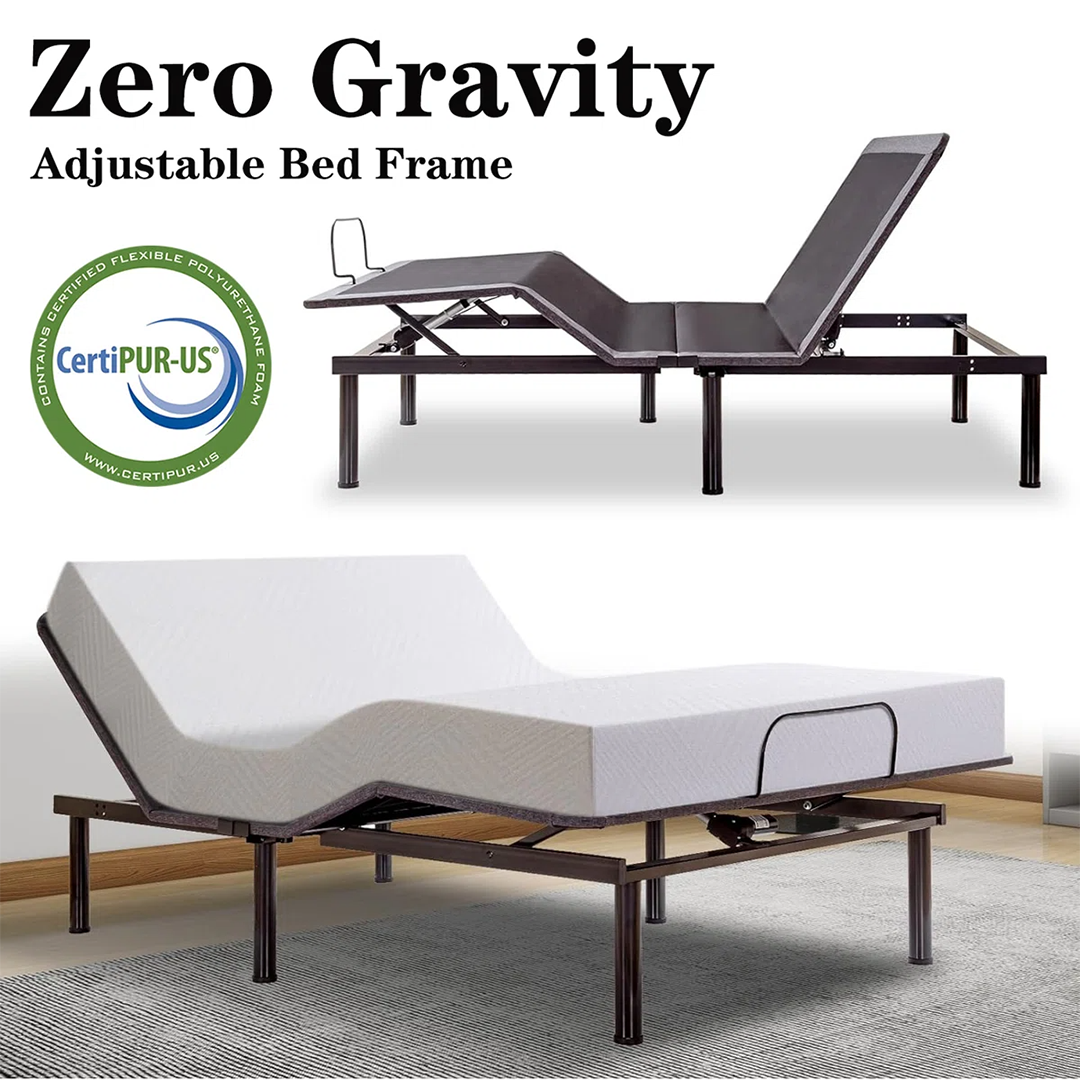 Mobley 15" Zero Gravity Adjustable Bed – Wireless Remote for Personalized Comfort