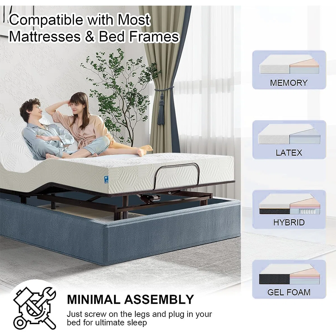 Mobley 15" Zero Gravity Adjustable Bed – Wireless Remote for Personalized Comfort