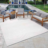 NAPLES Chalon Cream 6'6" x 9'6" Area Rug – Elegant Indoor/Outdoor Cream Rug for Living & Dining Spaces