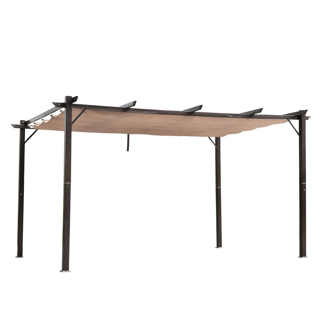 Outdoor Retractable Pergola Canopy – Aluminum Patio Shelter for Backyard, Porch, Garden & Grill Area