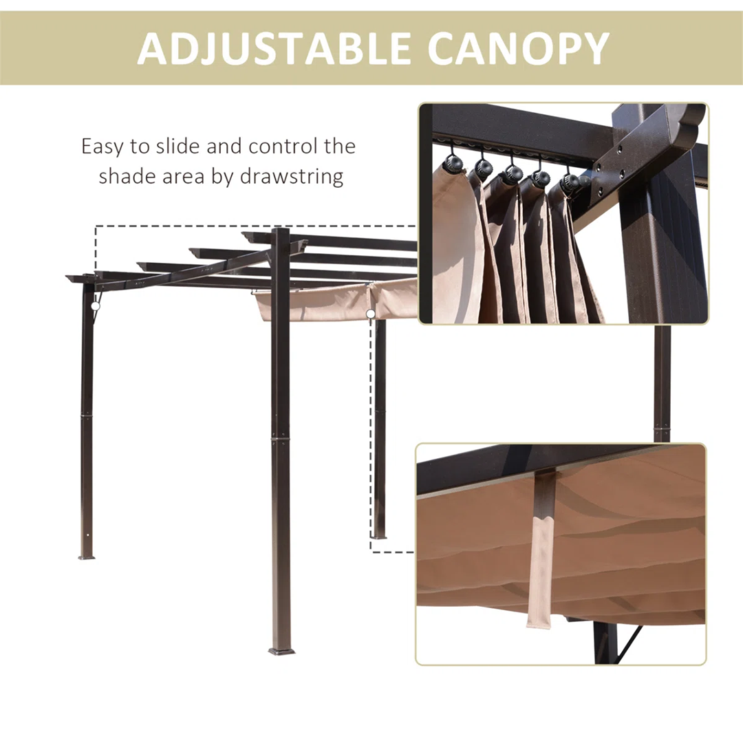 Outdoor Retractable Pergola Canopy – Aluminum Patio Shelter for Backyard, Porch, Garden & Grill Area