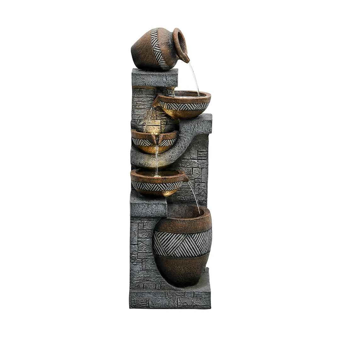 Parkin Resin Fountain with LED Light – Indoor & Outdoor Water Feature for Garden, Patio, or Home Décor