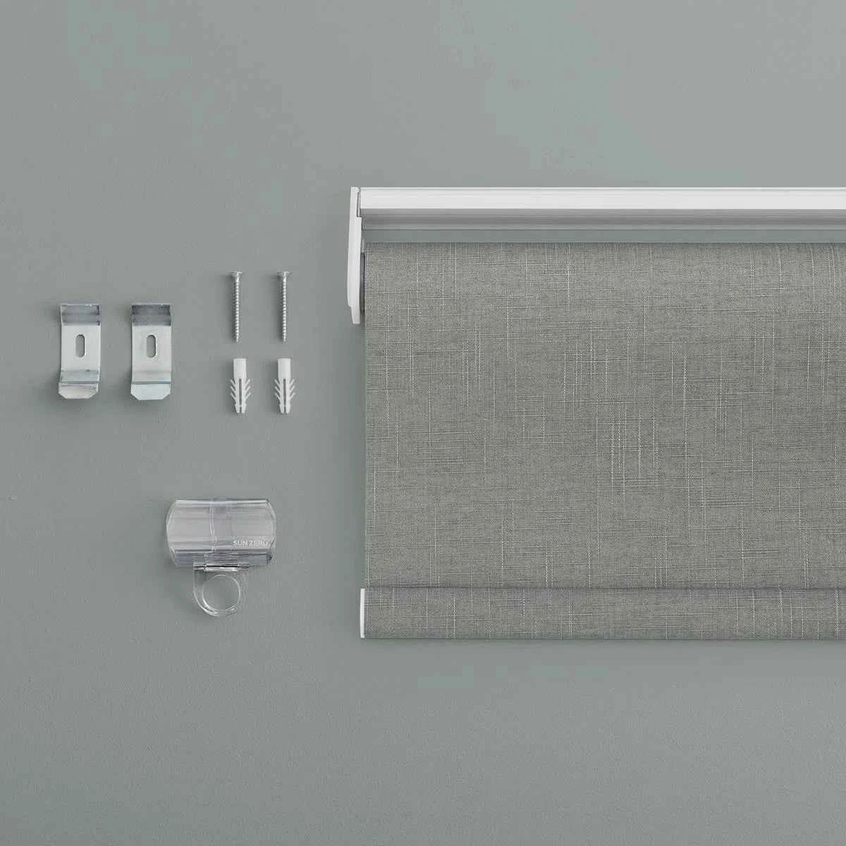Sun Zero Everly Slub Texture 100% Blackout Cordless Roller Shade – Stylish Light Control