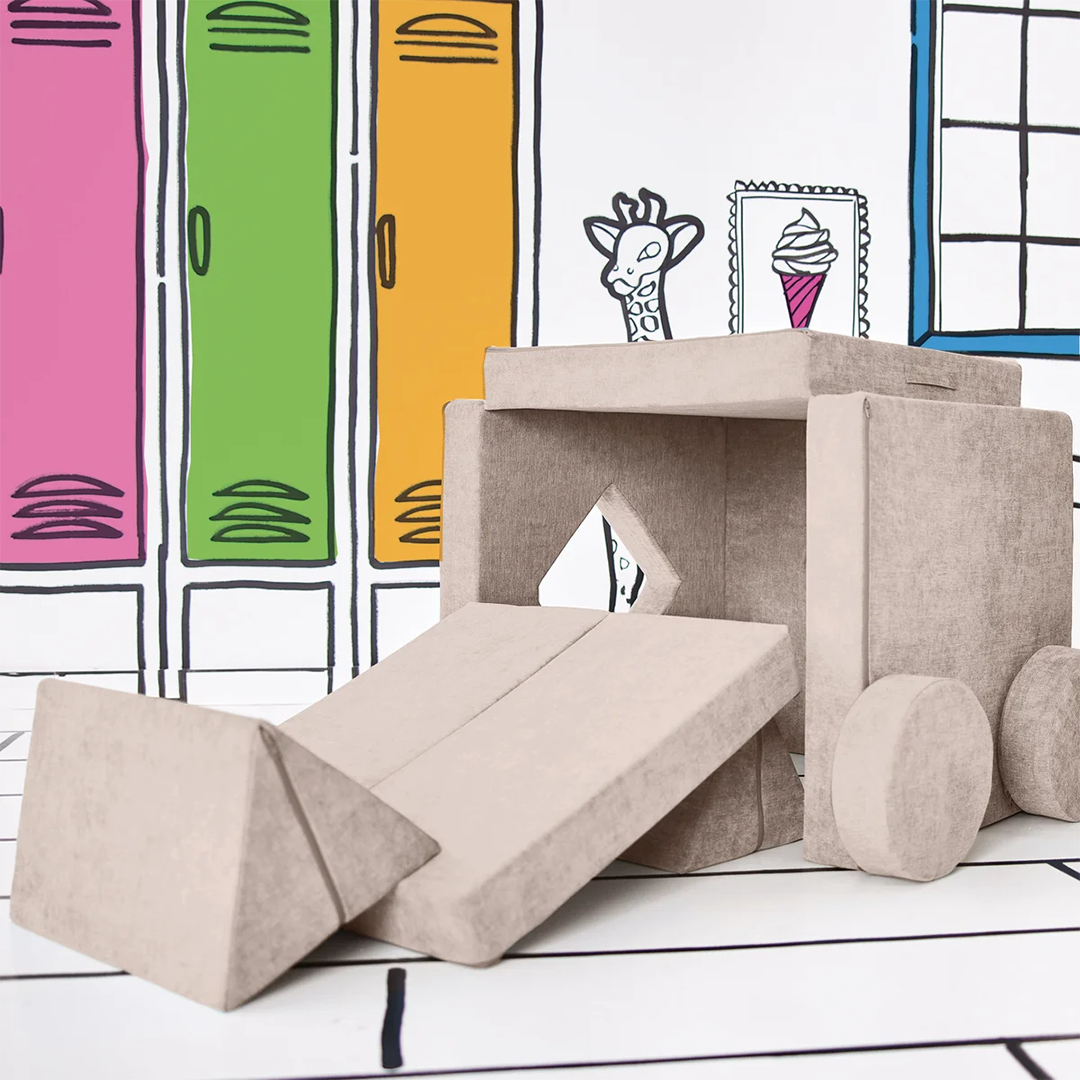Yourigami 12‑Piece Convertible Play Fort – Modular Foam Cushion Set for Endless Fort Building & Cozy Seating