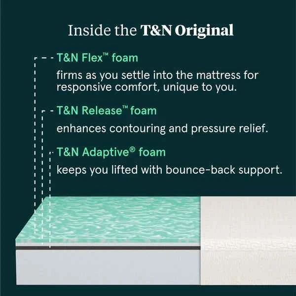 T&N Original Mattress – Adaptive Foam Bed for Cool, Supportive Sleep
