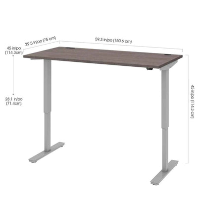 Bestar Upstand Height-Adjustable Desk – 74.9 cm × 150.6 cm (29.5 in. × 59.3 in.)