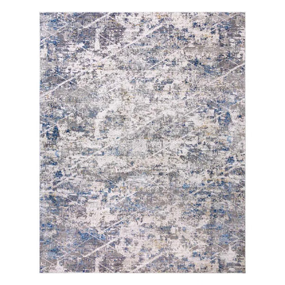 BRIO Morton Blue Rug P36 – Contemporary Blue & Gold Decorative Area Rug for Living Room & Bedroom