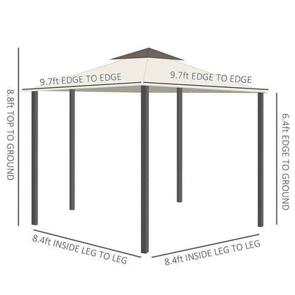 10 Ft. W x 10 Ft. D Metal Patio Gazebo – Durable & Stylish Outdoor Shelter