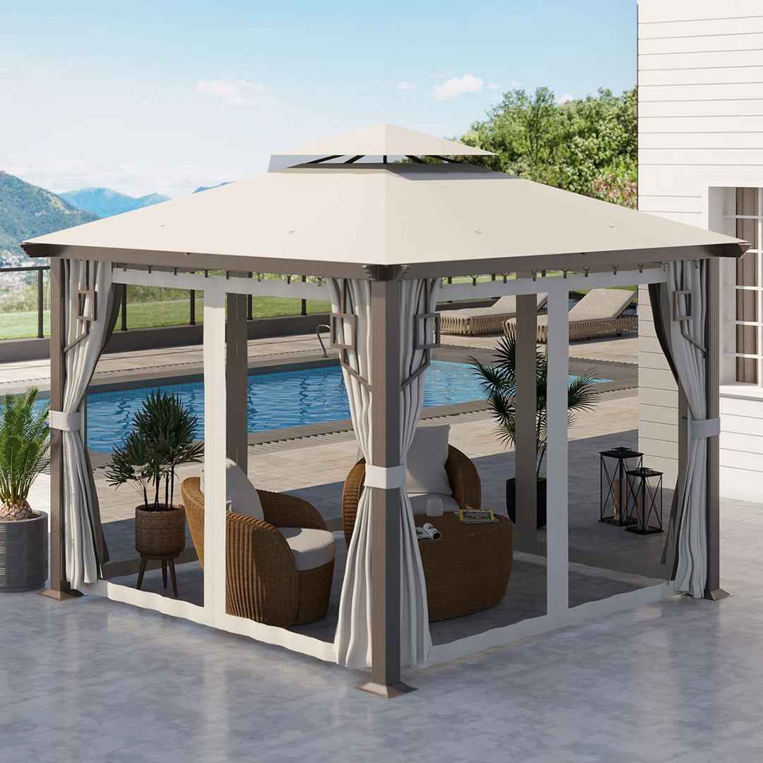10 Ft. W x 10 Ft. D Metal Patio Gazebo – Durable & Stylish Outdoor Shelter