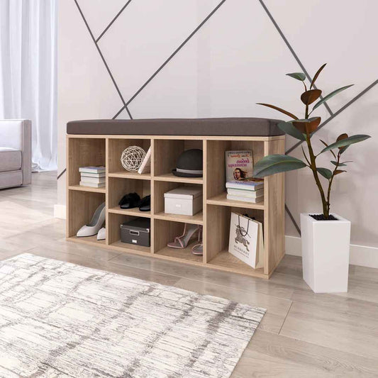 10-Pair Shoe Storage Bench – Stylish & Space-Saving Entryway Seating