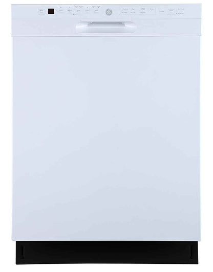 GE 24-Inch Built-In Dishwasher with Front Controls & Stainless Steel Tall Tub – White