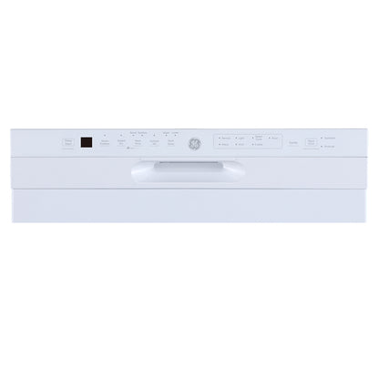 GE 24-Inch Built-In Dishwasher with Front Controls & Stainless Steel Tall Tub – White