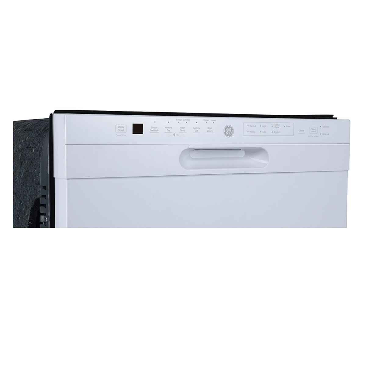 GE 24-Inch Built-In Dishwasher with Front Controls & Stainless Steel Tall Tub – White